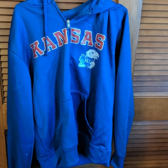 Kansas JayHawks Rock Chalk Graphic Hoodie Size L - Picture 1 of 6